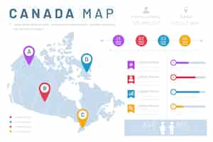 Free vector linear canada map infographic