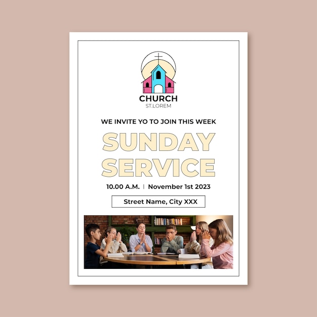 Free vector linear the church invitation