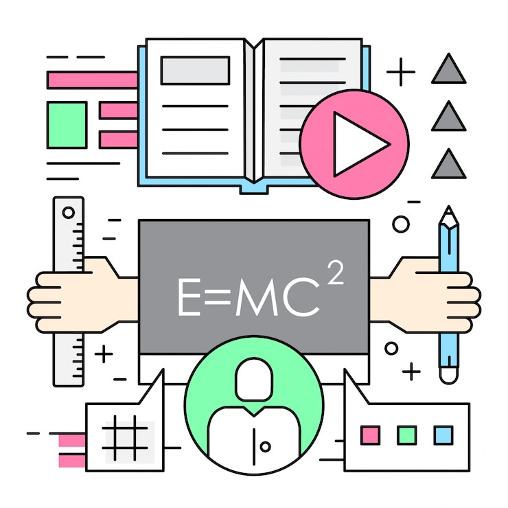Free Vector linear education icons