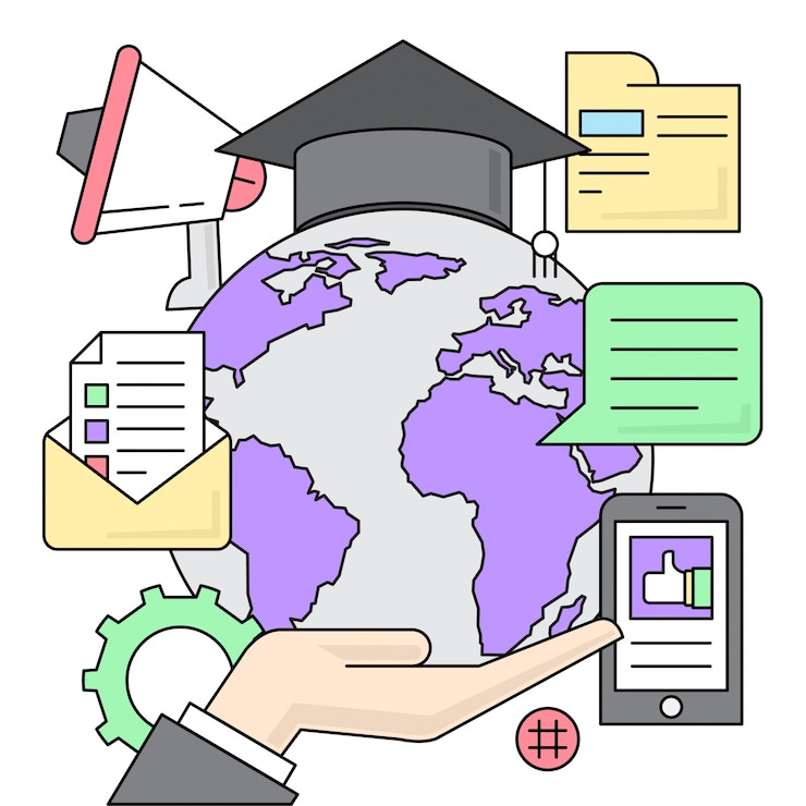 Free Vector linear education vector illustration
