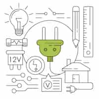 Free vector linear energy icons