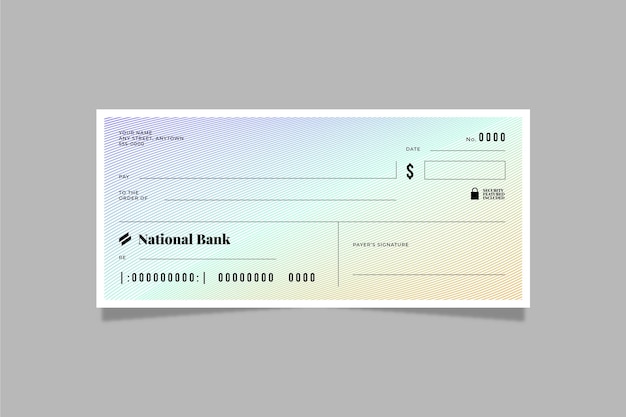 Linear flat blank check template