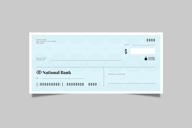 Linear flat blank check template