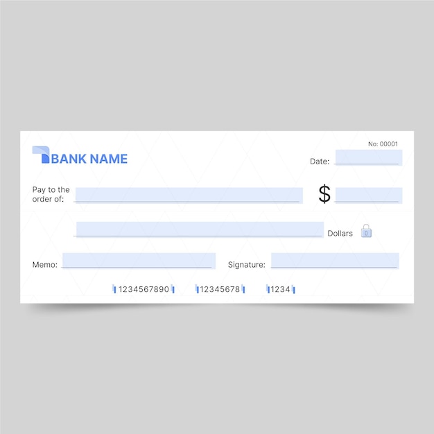 Free vector linear flat blank check template