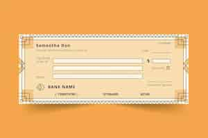 Free vector linear flat blank check template