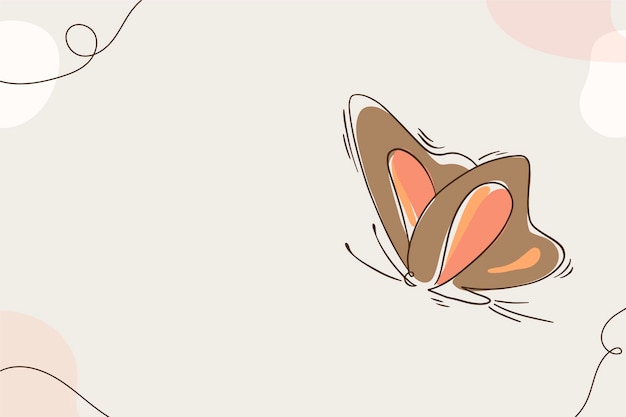 Linear flat butterfly outline background