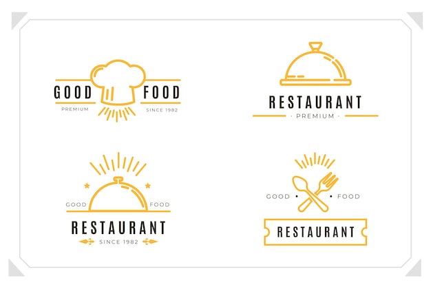 Linear flat catering logo collection