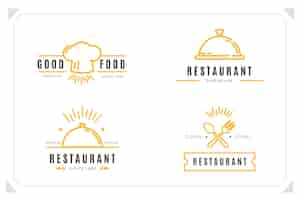 Free vector linear flat catering logo collection