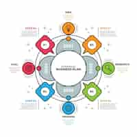 Free vector linear flat circular diagram infographic