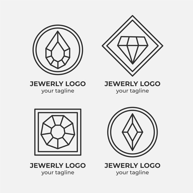 Linear flat jewelry logo collection