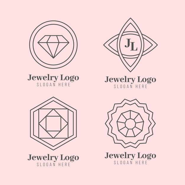 Linear flat jewelry logo collection