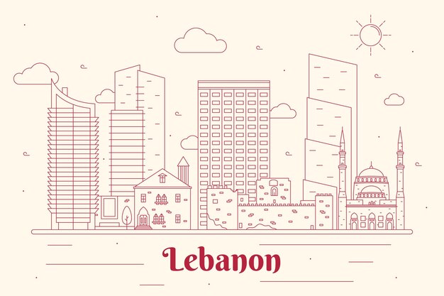 Linear flat lebanon skyline