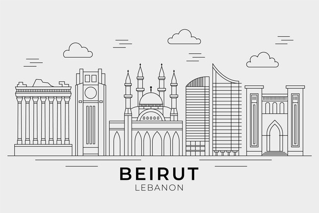 Linear flat lebanon skyline