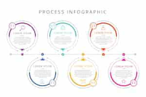 Free vector linear flat process infographic template