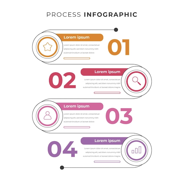 선형 평면 프로세스 infographic 템플릿