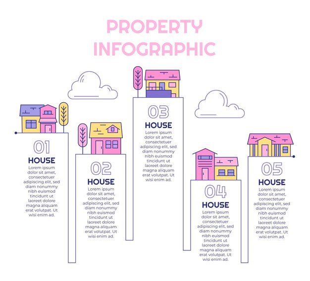 선형 평면 부동산 인포 그래픽 템플릿