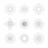 Free vector linear flat sunburst collection