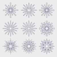 Free vector linear flat sunburst set