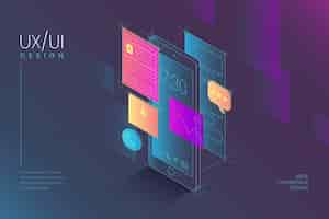 Free vector linear flat ui/ux background