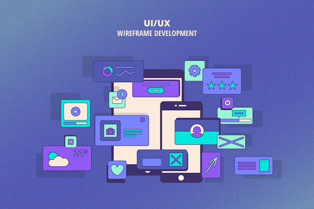 Free vector linear flat ui/ux background