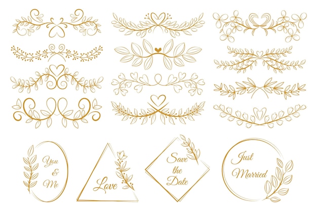 Linear flat wedding ornaments collection