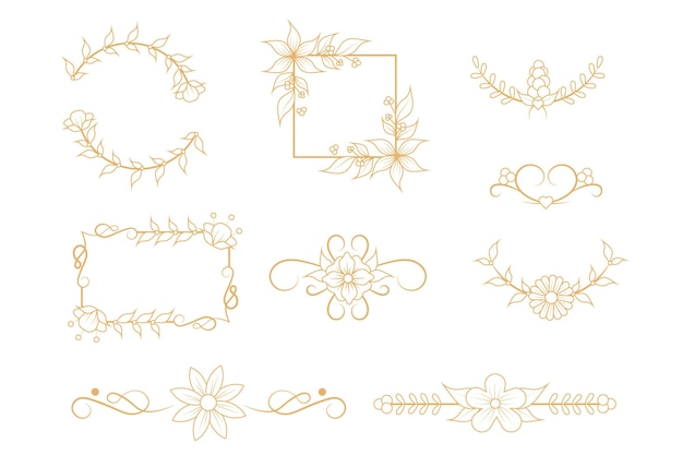 Linear flat wedding ornaments