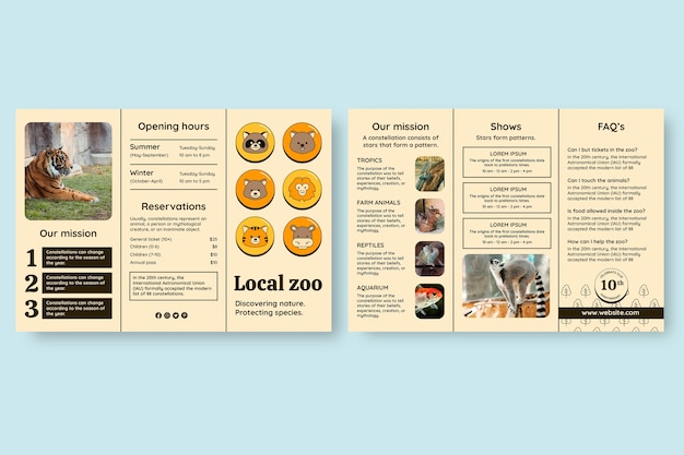 Linear funny zoo brochure