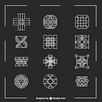 Free vector linear geometric symbols set