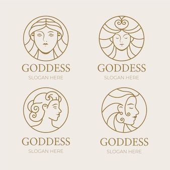 Шаблоны логотипов линейной богини