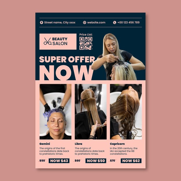 linear hairdresser flyer