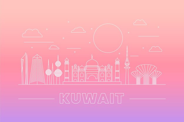 Linear kuwait skyline