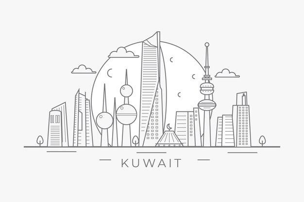 Linear kuwait skyline