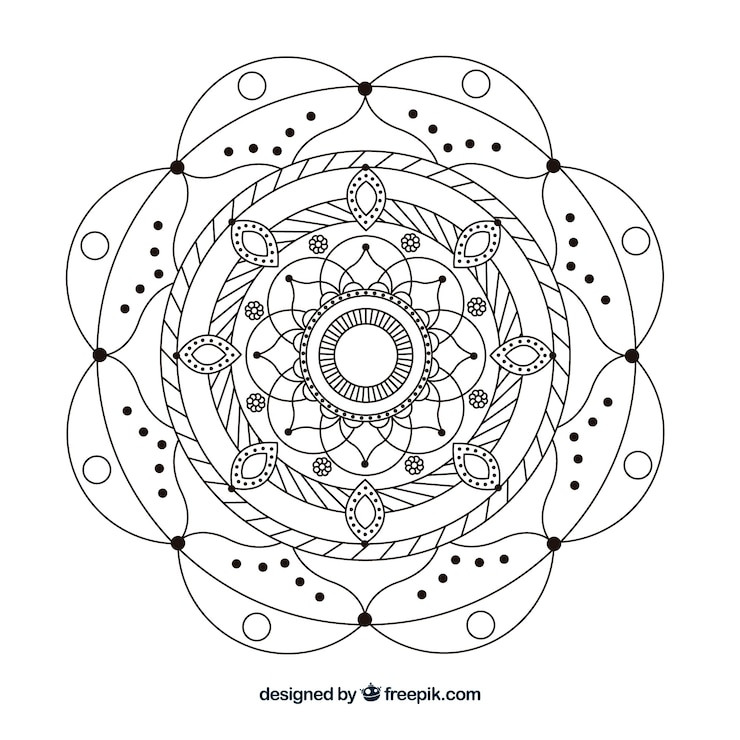Free Vector linear mandala background