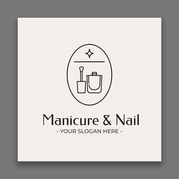 Linear manicure and nail salon logo