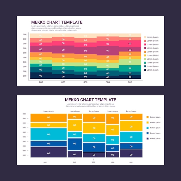 Vettore gratuito modello di grafico lineare mekko