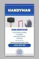 Free vector linear minimalist house repair handyman services instagram story template