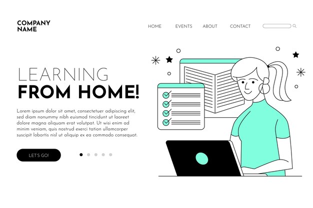 Linear online learning landing page template