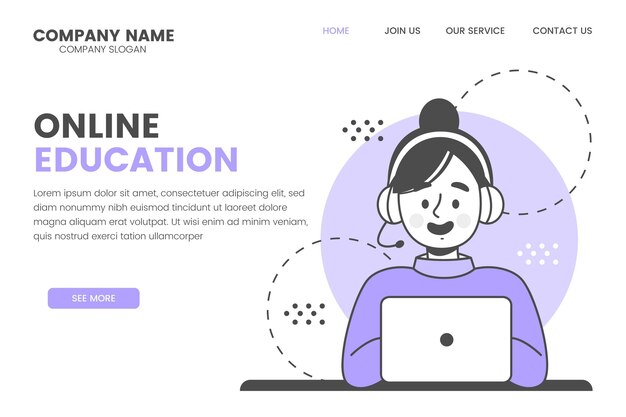 線形オンライン学習ランディングページテンプレート