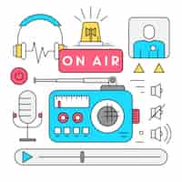 Free vector linear radio icons