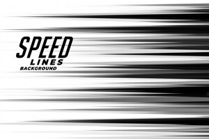 Linear speed lines in black and white comic style background