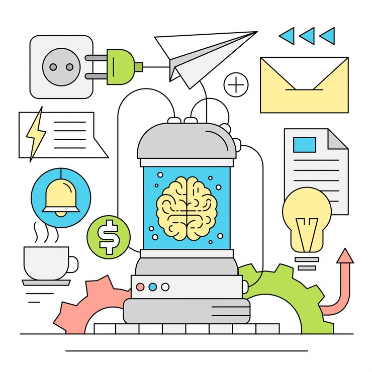 Free Vector linear startup and brainstorming vector illustration