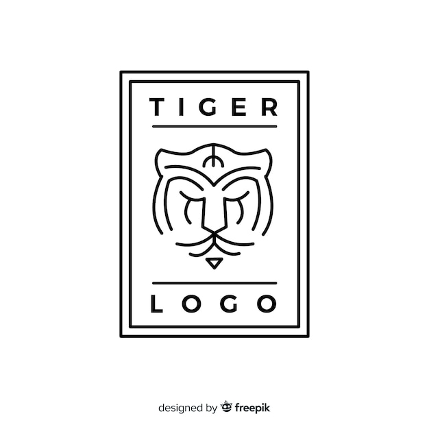 Free vector linear tiger logo