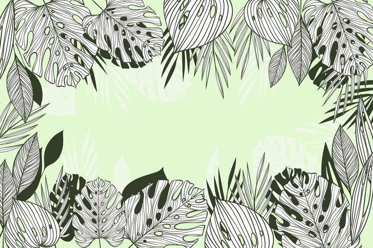 Free Vector linear tropical leaves background
