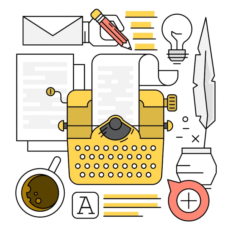 Free Vector linear typewriting elements