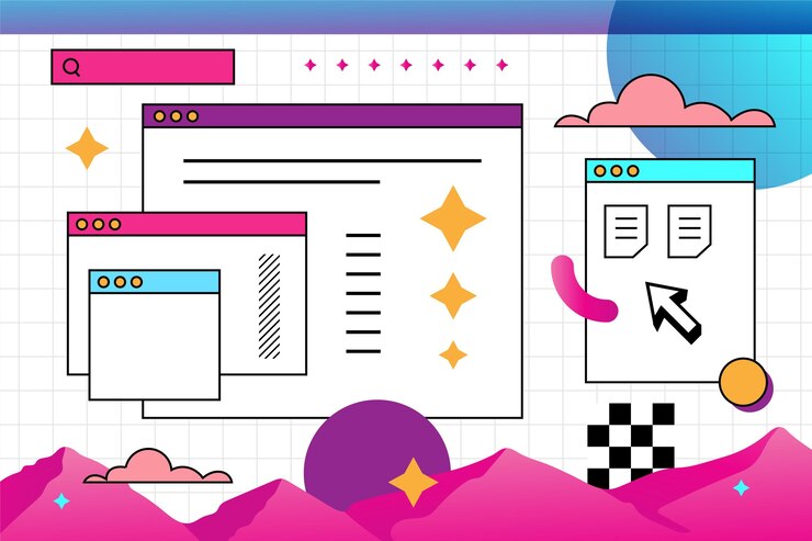 Free Vector linear vintage vaporwave background