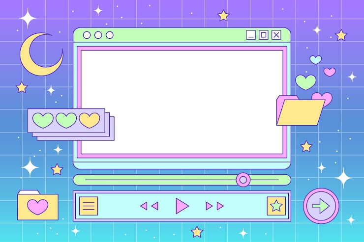 무료 Vector 선형 빈티지 증기파 배경