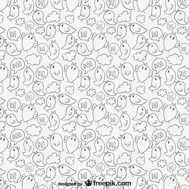 Free vector lineart birds pattern