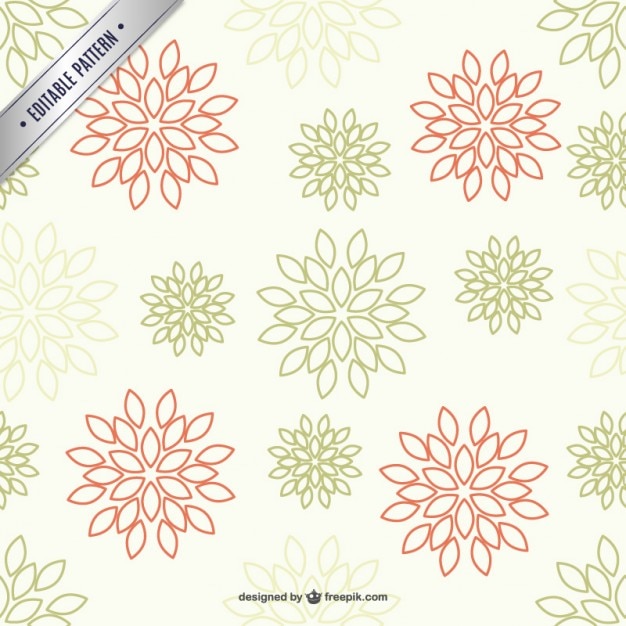 Free vector lineart floral pattern