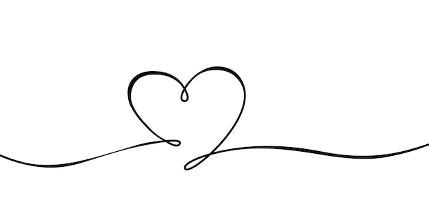 Lined heart shape on white illustration Premium Vector