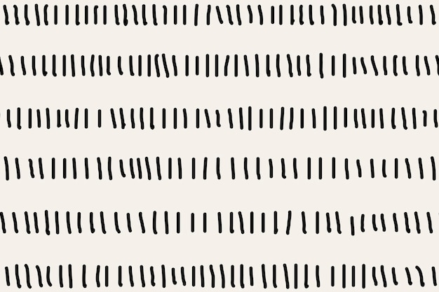 Lined pattern background black doodle vector, simple design